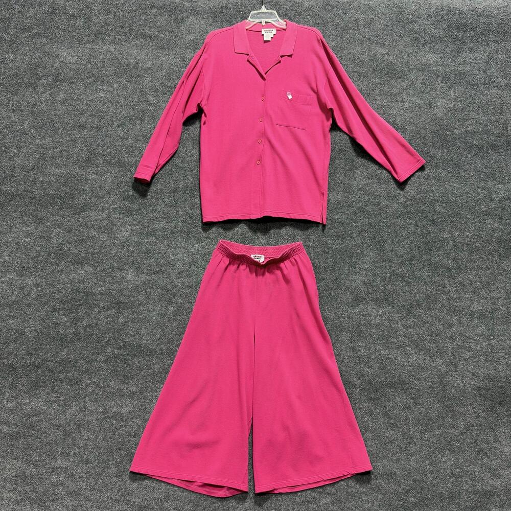 Rodier Paris 2 Piece Shirt Pants Set Womens 3 5 Pink Casual Cotton Knit Italy